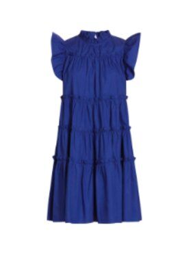 En Saison Rudy Ruffled Mini Dress - Deep Blue - Size Large